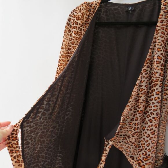 NBD Revolve Size Small Velvet Leopard Animal Print Feather Cuff Maxi Wrap Dress - Picture 13 of 16